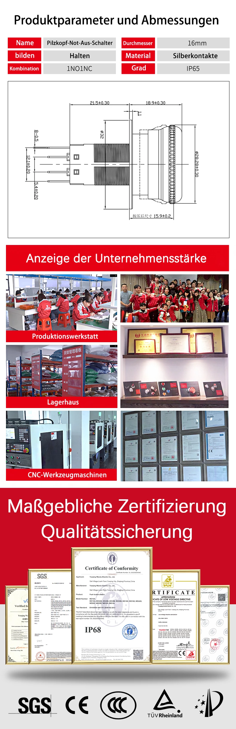WD-16M Not-Aus mit Licht