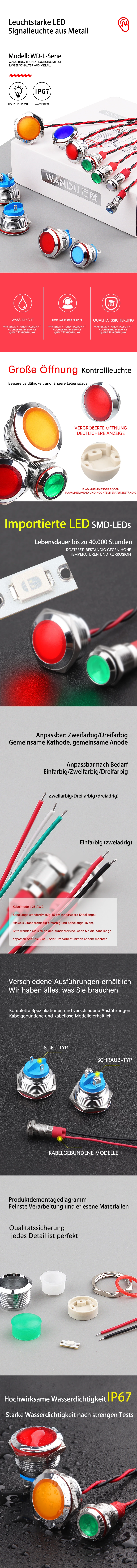 Metall-Signalleuchten der Serie WD-L